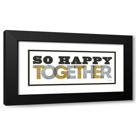 So Happy Together Silver Gold Black Modern Wood Framed Art Print with Double Matting by Mullan, Michael