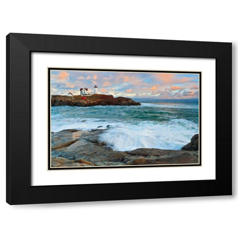 Nubble Sunset Black Modern Wood Framed Art Print with Double Matting by Gendreau, Katherine
