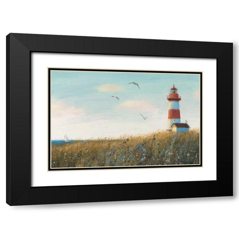 Seaside View I Black Modern Wood Framed Art Print with Double Matting by Wiens, James