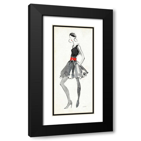 Red Flair I Black Modern Wood Framed Art Print with Double Matting by Tavoletti, Anne