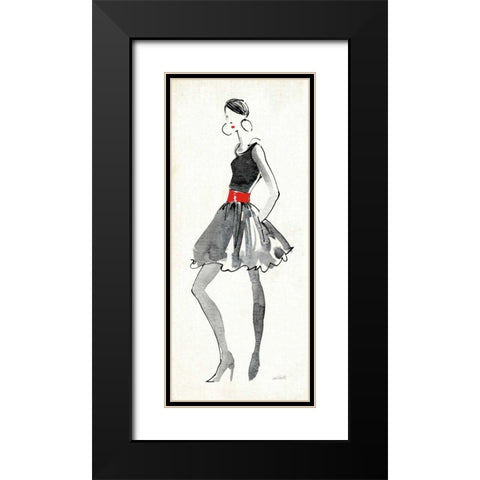 Red Flair I Black Modern Wood Framed Art Print with Double Matting by Tavoletti, Anne