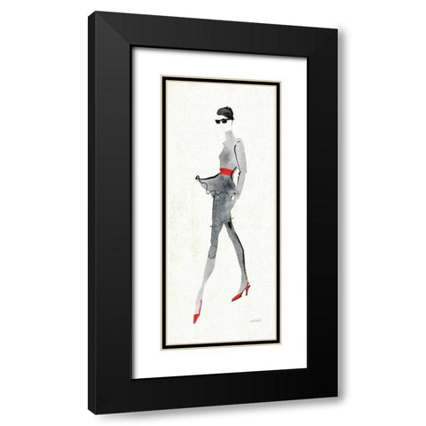 Red Flair II Black Modern Wood Framed Art Print with Double Matting by Tavoletti, Anne