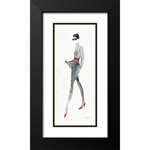 Red Flair II Black Modern Wood Framed Art Print with Double Matting by Tavoletti, Anne
