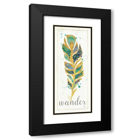 Waterfeathers II Black Modern Wood Framed Art Print with Double Matting by Pela Studio