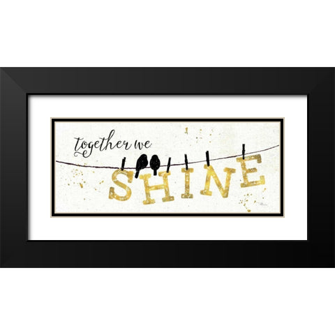 Shine Like Gold I Black Modern Wood Framed Art Print with Double Matting by Pela Studio