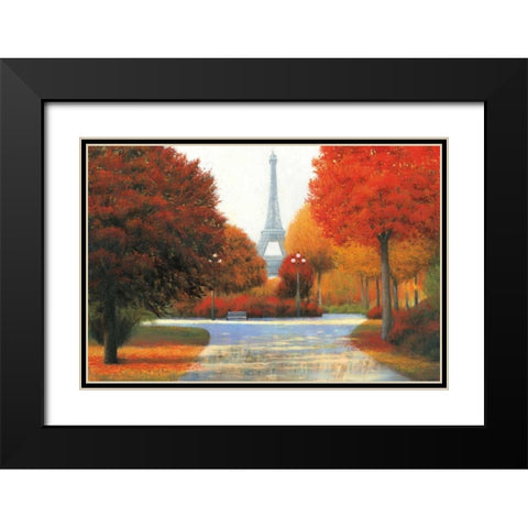 Autumn in Paris Black Modern Wood Framed Art Print with Double Matting by Wiens, James