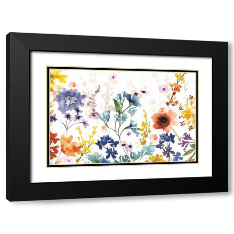 Colors of the Garden Black Modern Wood Framed Art Print with Double Matting by Wild Apple Portfolio