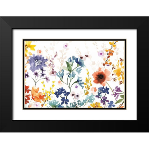 Colors of the Garden Black Modern Wood Framed Art Print with Double Matting by Wild Apple Portfolio