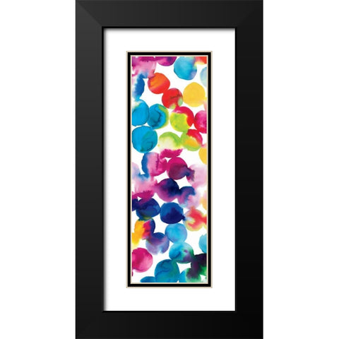 Bright Circles II Black Modern Wood Framed Art Print with Double Matting by Wild Apple Portfolio