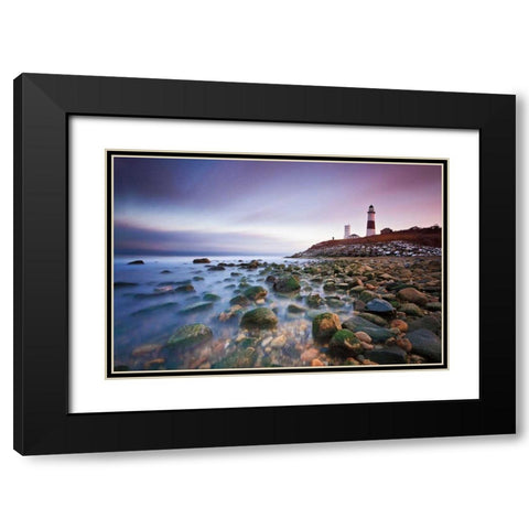 Montauk Point Sunset Black Modern Wood Framed Art Print with Double Matting by Gendreau, Katherine