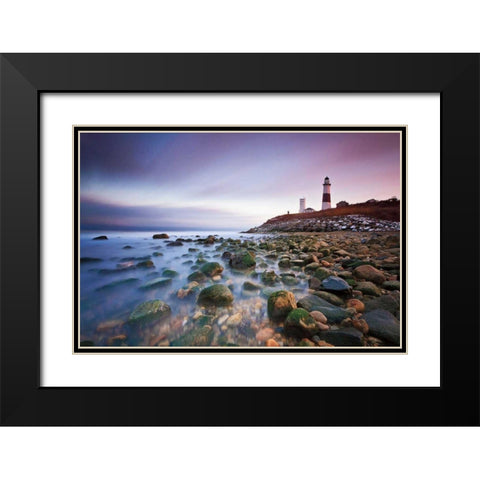 Montauk Point Sunset Black Modern Wood Framed Art Print with Double Matting by Gendreau, Katherine