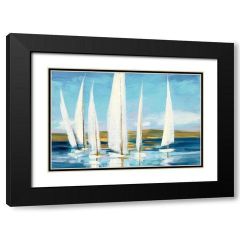 Horizon Black Modern Wood Framed Art Print with Double Matting by Purinton, Julia