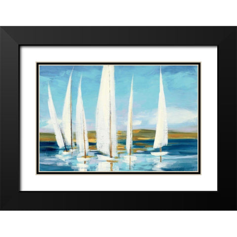 Horizon Black Modern Wood Framed Art Print with Double Matting by Purinton, Julia