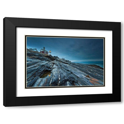 Study in Blue Black Modern Wood Framed Art Print with Double Matting by Gendreau, Katherine