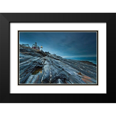 Study in Blue Black Modern Wood Framed Art Print with Double Matting by Gendreau, Katherine