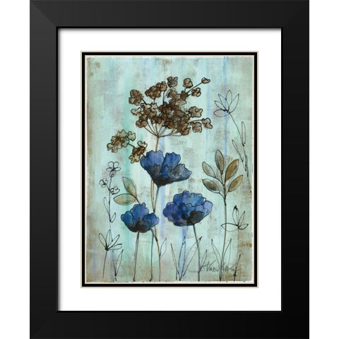 Botanical Trio II Black Modern Wood Framed Art Print with Double Matting by Vassileva, Silvia