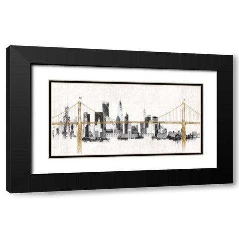 Bridge and Skyline  Black Modern Wood Framed Art Print with Double Matting by Tillmon, Avery