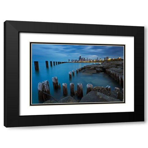Pillars Black Modern Wood Framed Art Print with Double Matting by Gendreau, Katherine