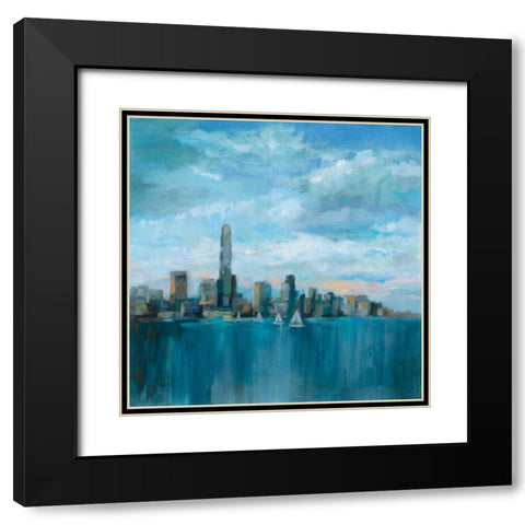 Manhattan Tower of Hope Black Modern Wood Framed Art Print with Double Matting by Vassileva, Silvia