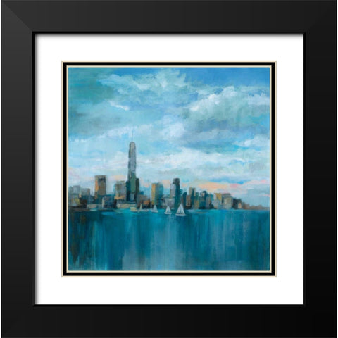Manhattan Tower of Hope Black Modern Wood Framed Art Print with Double Matting by Vassileva, Silvia
