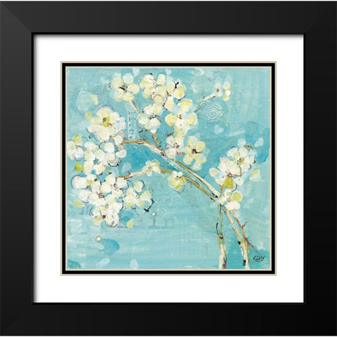 Live  Turquoise Black Modern Wood Framed Art Print with Double Matting by Day, Kellie