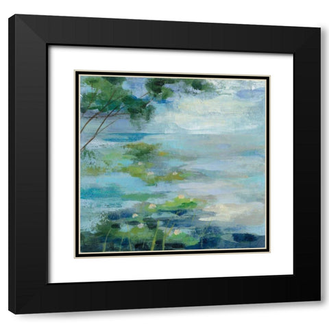 Lily Pond I Black Modern Wood Framed Art Print with Double Matting by Vassileva Silvia