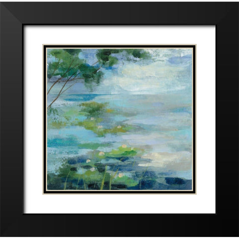 Lily Pond I Black Modern Wood Framed Art Print with Double Matting by Vassileva Silvia
