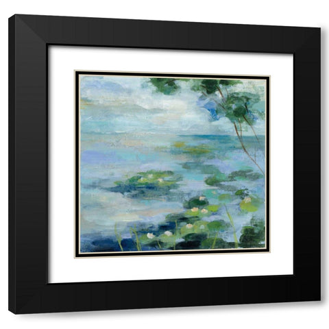 Lily Pond II Black Modern Wood Framed Art Print with Double Matting by Vassileva Silvia
