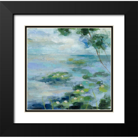 Lily Pond II Black Modern Wood Framed Art Print with Double Matting by Vassileva Silvia