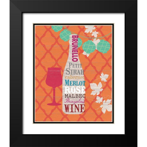 Summer Wine Celebration I Black Modern Wood Framed Art Print with Double Matting by Studio Bella