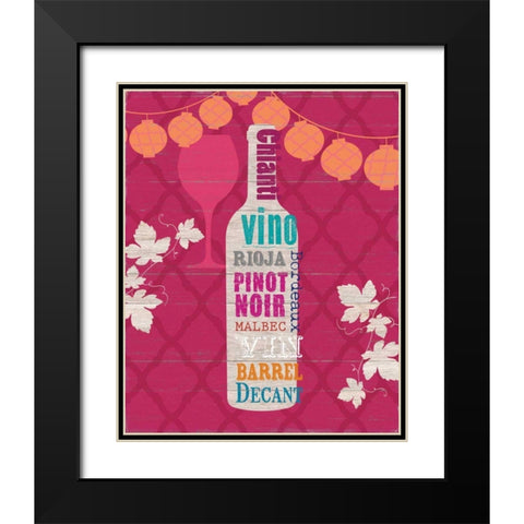 Summer Wine Celebration III Black Modern Wood Framed Art Print with Double Matting by Studio Bella