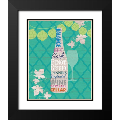 Summer Wine Celebration IV Black Modern Wood Framed Art Print with Double Matting by Studio Bella