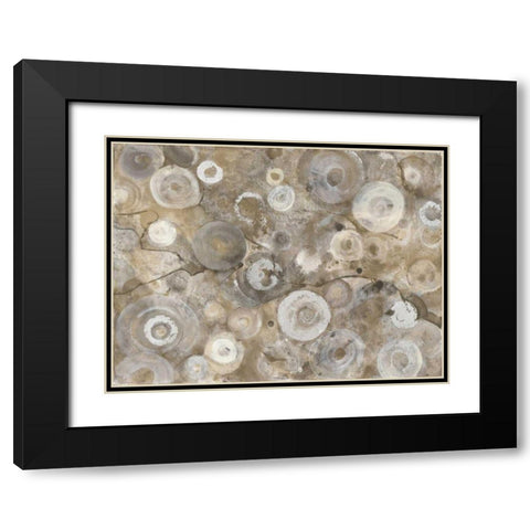 Neutral Agate Black Modern Wood Framed Art Print with Double Matting by Hristova, Albena