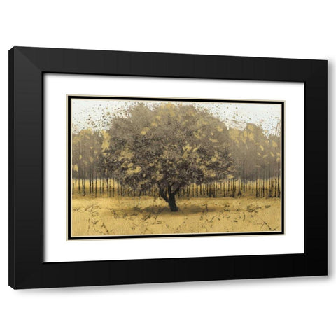 Golden Trees I Taupe Black Modern Wood Framed Art Print with Double Matting by Wiens, James