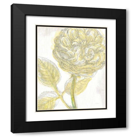 Belle Fleur Yellow III Crop Black Modern Wood Framed Art Print with Double Matting by Schlabach, Sue