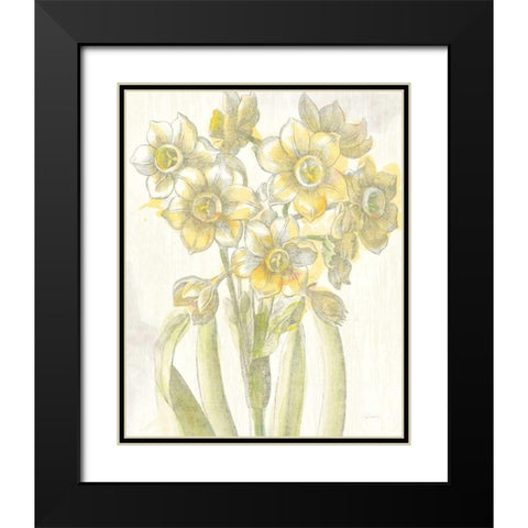 Belle Fleur Yellow IV Crop Black Modern Wood Framed Art Print with Double Matting by Schlabach, Sue