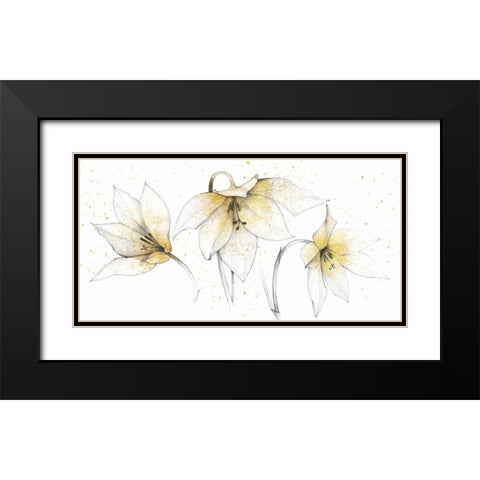 Gilded Graphite Floral Trio Black Modern Wood Framed Art Print with Double Matting by Tillmon, Avery