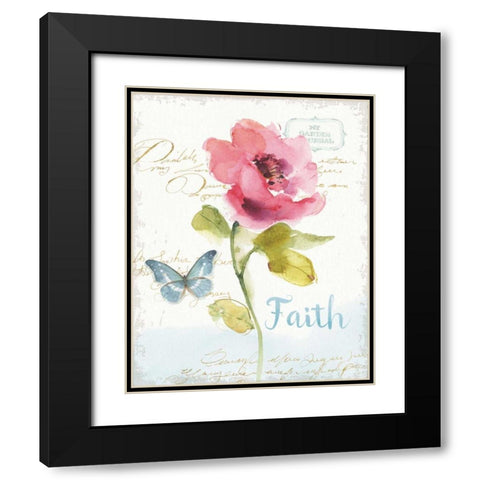 Rainbow Seeds Floral VI Faith Black Modern Wood Framed Art Print with Double Matting by Audit, Lisa