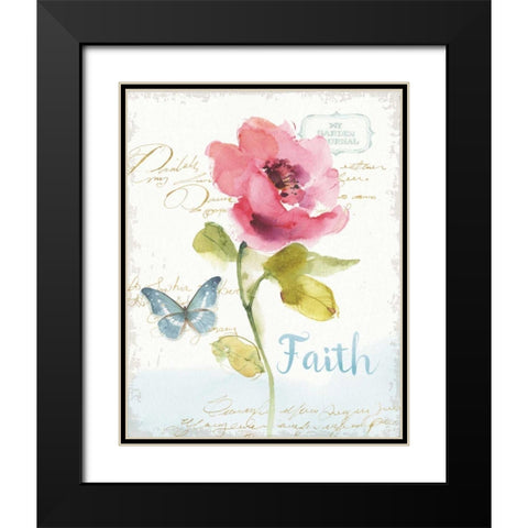 Rainbow Seeds Floral VI Faith Black Modern Wood Framed Art Print with Double Matting by Audit, Lisa