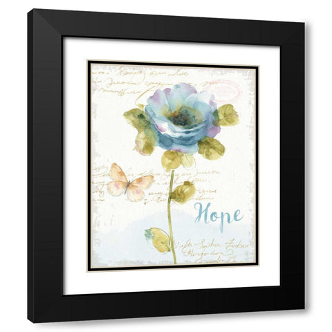 Rainbow Seeds Floral VII Hope Black Modern Wood Framed Art Print with Double Matting by Audit, Lisa