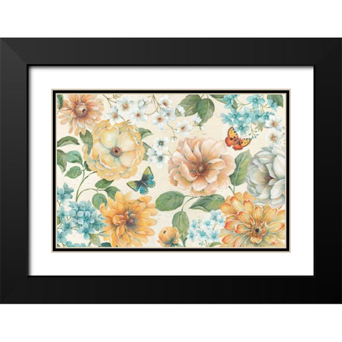 Butterfly Bloom Black Modern Wood Framed Art Print with Double Matting by Brissonnet, Daphne