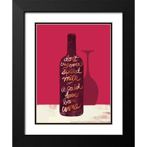 Spilled Milk Black Modern Wood Framed Art Print with Double Matting by Studio Bella