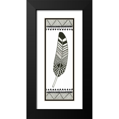 Geo Feathers II  Black Modern Wood Framed Art Print with Double Matting by Miller, Sara Zieve