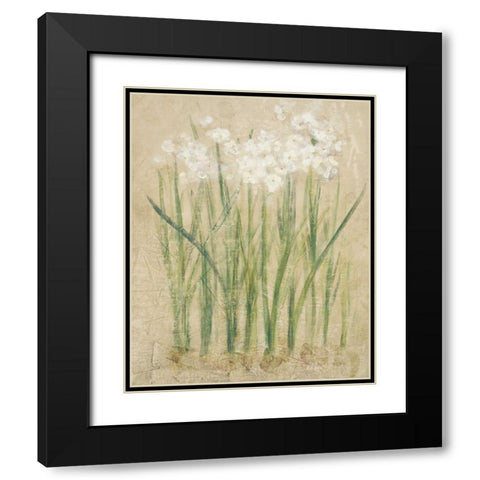 Narcissus Cool Black Modern Wood Framed Art Print with Double Matting by Blum, Cheri