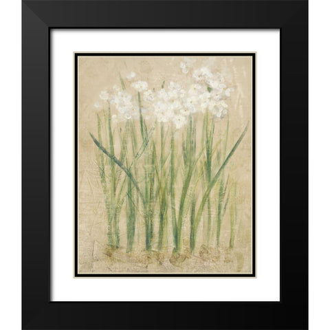 Narcissus Cool Black Modern Wood Framed Art Print with Double Matting by Blum, Cheri