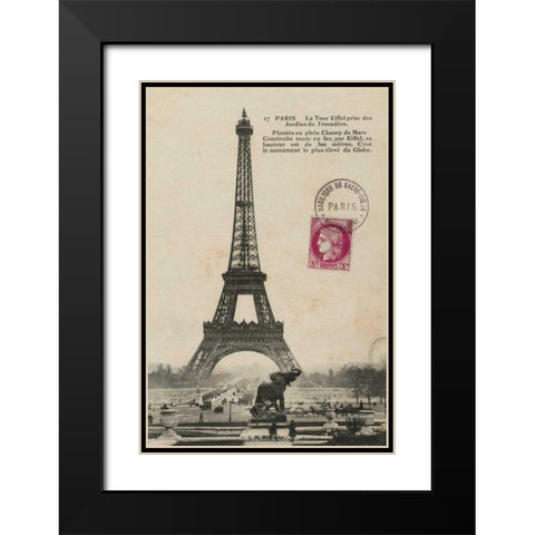 Paris 1900 Black Modern Wood Framed Art Print with Double Matting by Wild Apple Portfolio