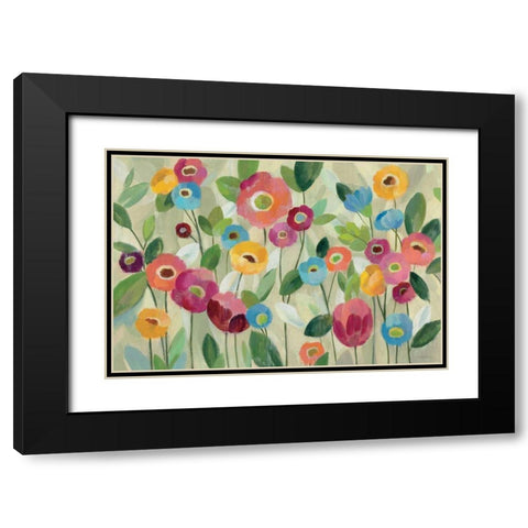 Fairy Tale Flowers V Black Modern Wood Framed Art Print with Double Matting by Vassileva, Silvia