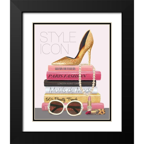 Paris Style II Gold and Black Black Modern Wood Framed Art Print with Double Matting by Fabiano, Marco