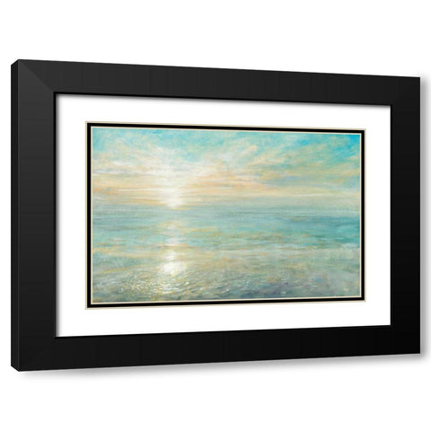 Sunrise Black Modern Wood Framed Art Print with Double Matting by Nai, Danhui