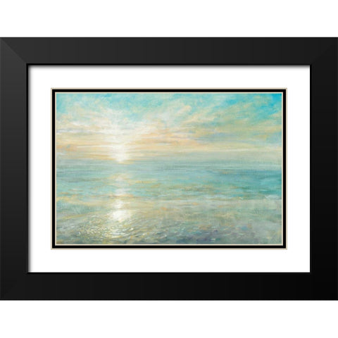 Sunrise Black Modern Wood Framed Art Print with Double Matting by Nai, Danhui